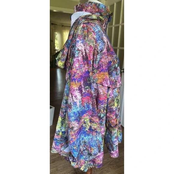 Lululemon Seawheeze Horizon Cape Jacket L/XL Multicolor Hooded Rain Poncho Rare - Picture 10 of 11